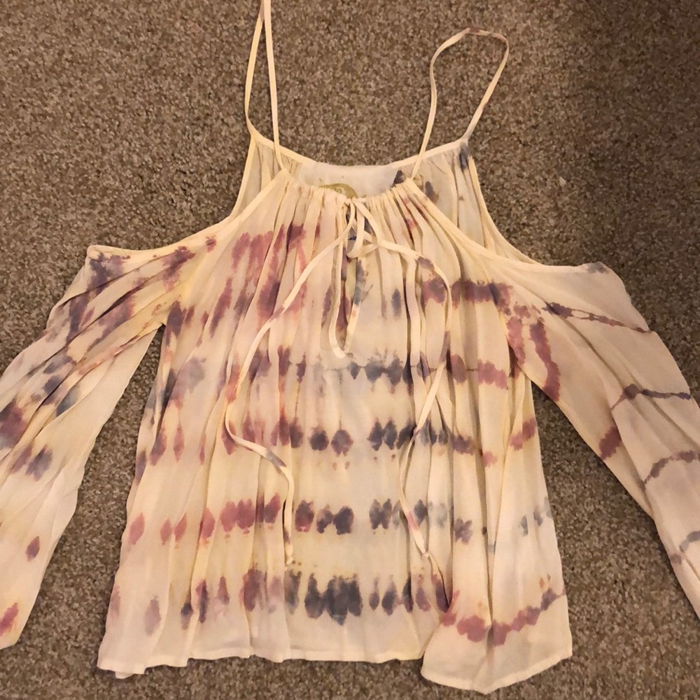 Blue life cold shoulder top
